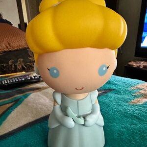 Disney, Cinderella bank. Cute Blue and Yellow Princess Figurine made of PVC.